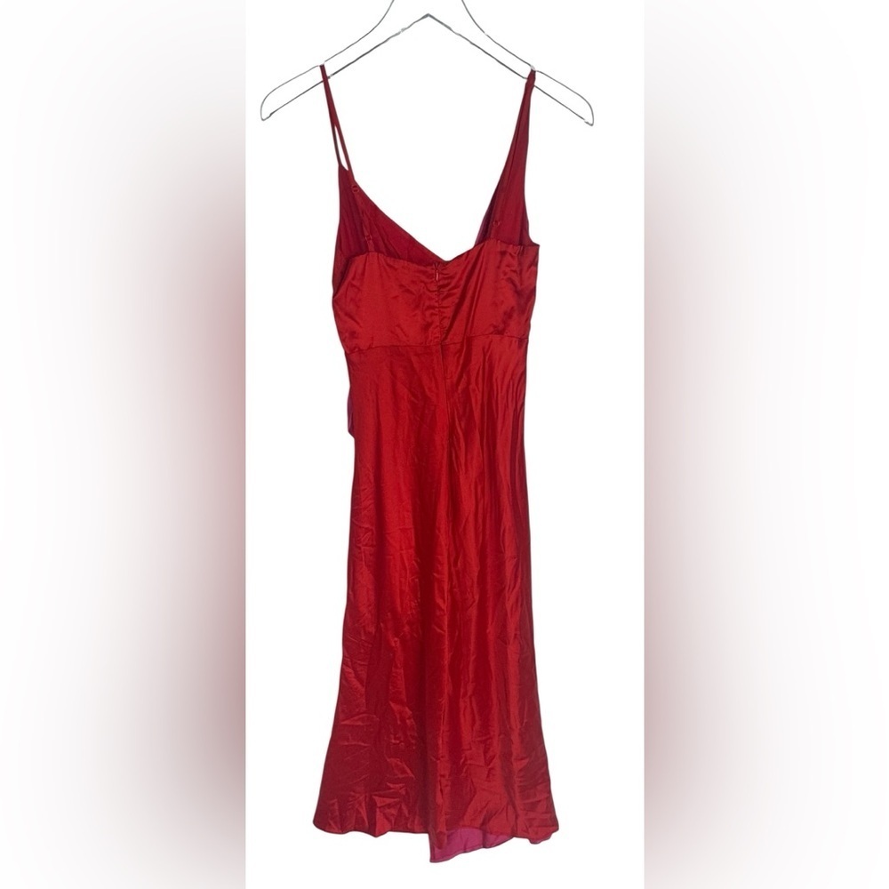 PETAL & PUP LIPA COLOURBLOCK MIDI SLIP DRESS - PINK/RED B1709 - Picture 6 of 7